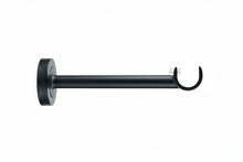 GoodHome Araxos Black Metal Curtain Pole Bracket 21.3cm – Heavy Duty Wall Support for Curtain Rods