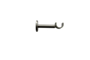 GoodHome Athens Grey Extendable Curtain Pole Bracket – Brushed Nickel Metal Support, Adjustable 16-28mm , Durable Wall Mount