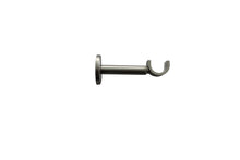 GoodHome Athens Grey Extendable Curtain Pole Bracket – Brushed Nickel Metal Support, Adjustable 16-28mm , Durable Wall Mount
