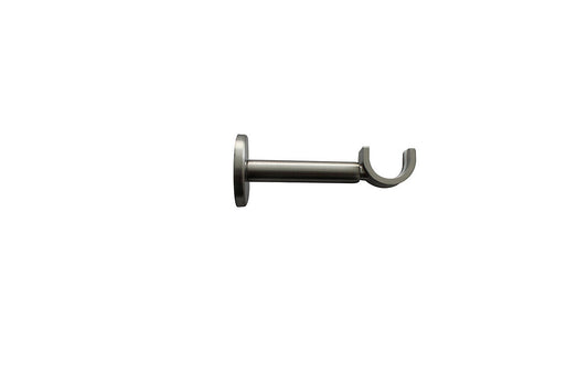 GoodHome Athens Grey Extendable Curtain Pole Bracket – Brushed Nickel Metal Support, Adjustable 16-28mm , Durable Wall Mount