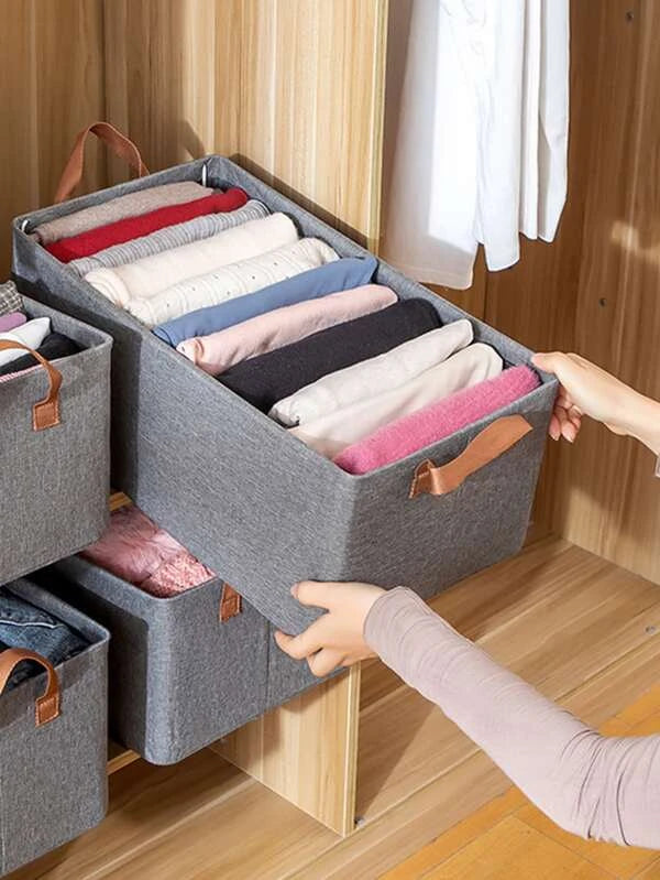Grey Foldable Storage Bag With Handle