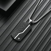 Collier avec pendentif demi-crocodile et point de zircon, chaîne en argent (EGN105)