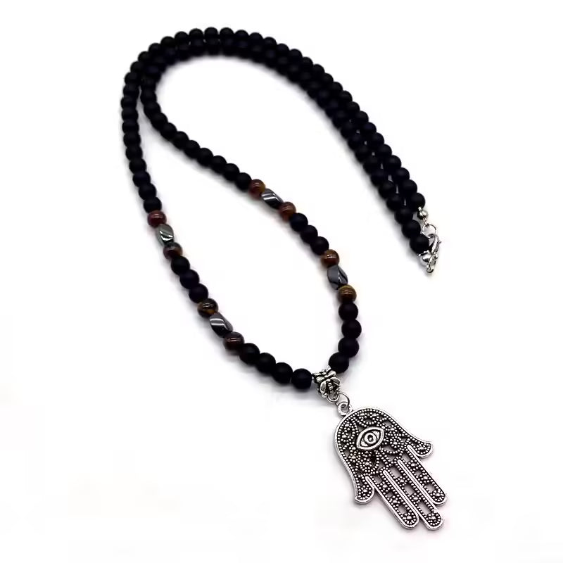 Collier de perles avec pendentif Hamsa (EGN139)