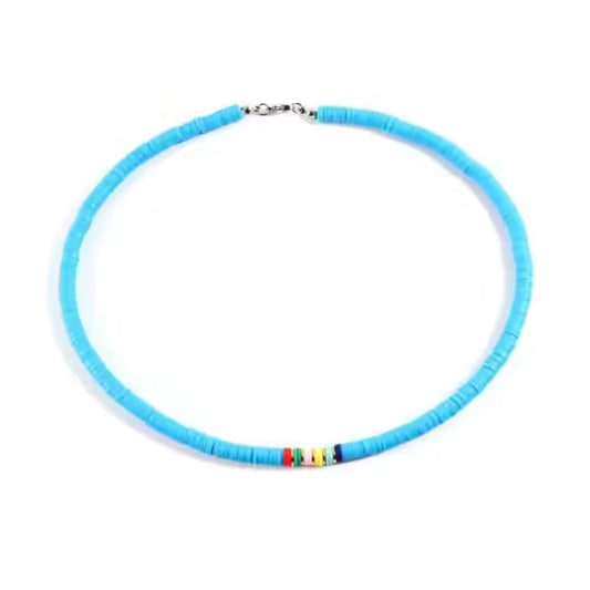 Collier ras du cou en perles colorées fait main pour femme (EGN199)