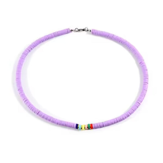 Collier ras du cou en perles colorées fait main pour femme (EGN199)