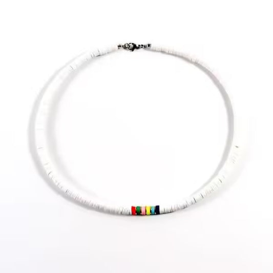 Collier ras du cou en perles colorées fait main pour femme (EGN199)