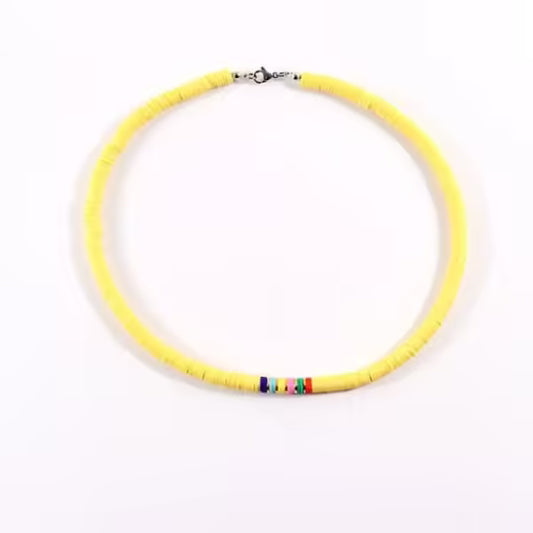 Collier ras du cou en perles colorées fait main pour femme (EGN199)