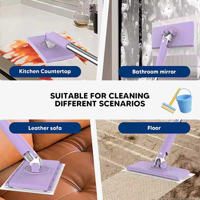 Hands-Free 360° Rotation Cleaning Mop - Mini Mop for Floor & Window with Wet Wipes, Household & Kitchen Cleaning Tool