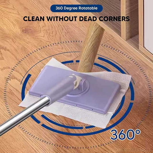 Hands-Free 360° Rotation Cleaning Mop - Mini Mop for Floor & Window with Wet Wipes, Household & Kitchen Cleaning Tool