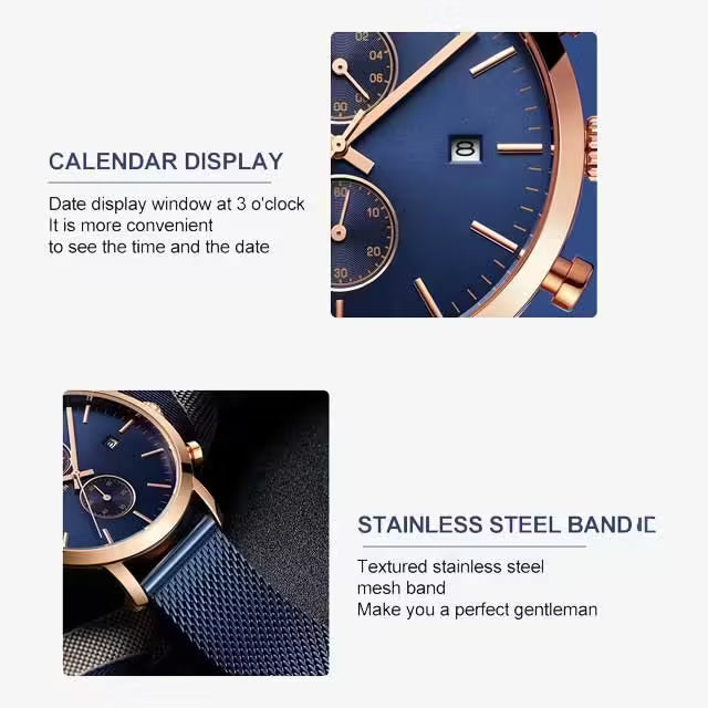 HANNAH MARTIN Mesh Stainless Steel Chronograph Men Watch Model (1092W)