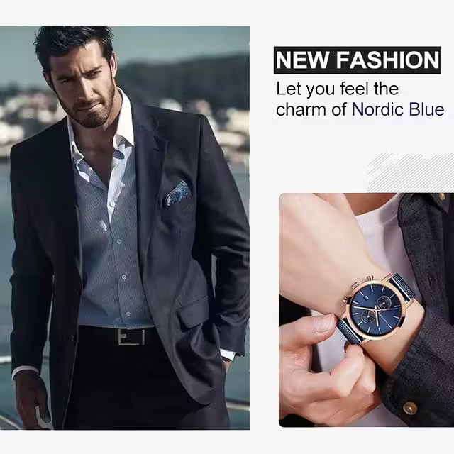 HANNAH MARTIN Mesh Stainless Steel Chronograph Men Watch Model (1092W)