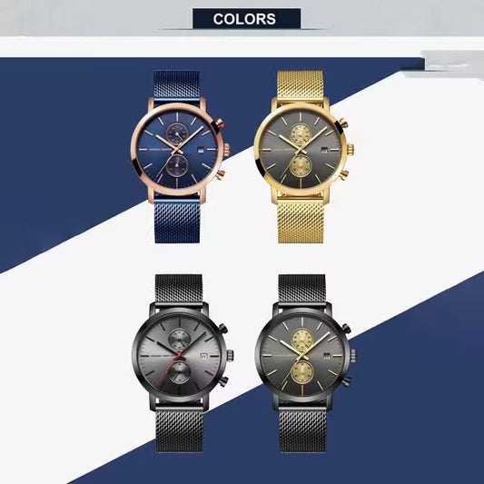 HANNAH MARTIN Mesh Stainless Steel Chronograph Men Watch Model (1092W)