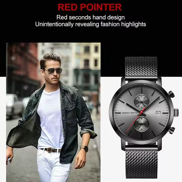 HANNAH MARTIN Mesh Stainless Steel Chronograph Men Watch Model (1092W)