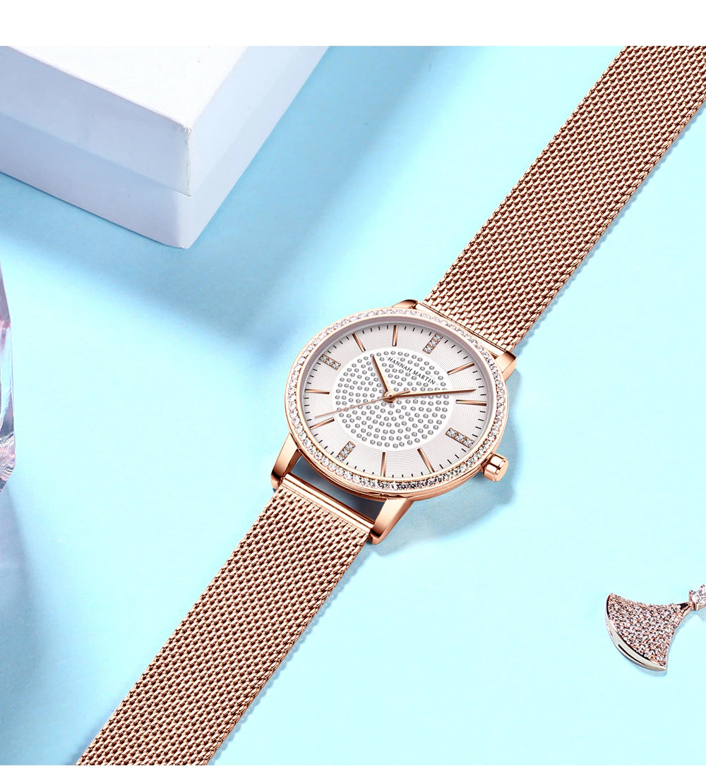 Hannah Martin Mesh Stainless Steel Women Watch (1074)