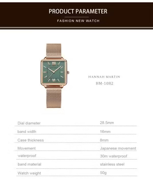 HANNAH MARTIN Mesh Stainless Steel Women Watch Model (1082M)
