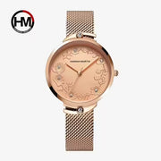 Montre femme HANNAH MARTIN en maille acier inoxydable, modèle (119F)