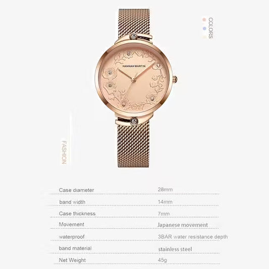 HANNAH MARTIN Mesh Stainless Steel Women Watch Model (119F)