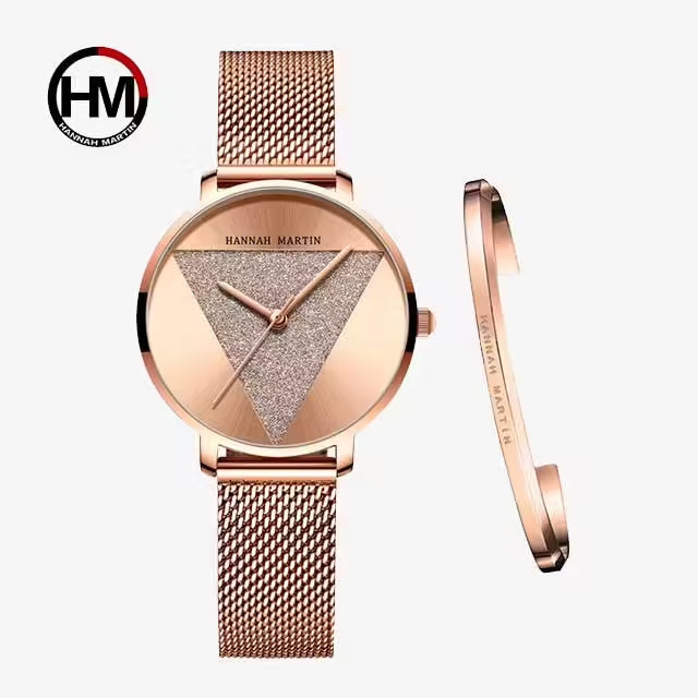 HANNAH MARTIN Montre Femme Acier Inoxydable Maille Modèle 1332W