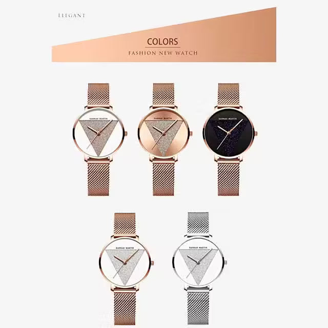 HANNAH MARTIN Montre Femme Acier Inoxydable Maille Modèle 1332W
