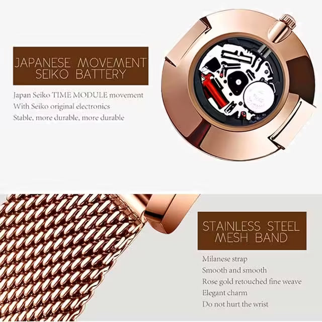 HANNAH MARTIN Montre Femme Acier Inoxydable Maille Modèle 1332W