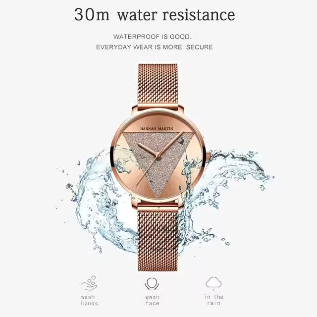 HANNAH MARTIN Montre Femme Acier Inoxydable Maille Modèle 1332W