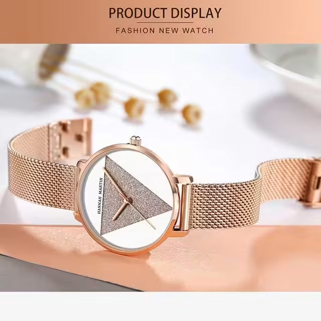 HANNAH MARTIN Montre Femme Acier Inoxydable Maille Modèle 1332W