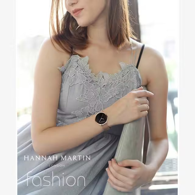 HANNAH MARTIN Montre Femme Acier Inoxydable Maille Modèle 1332W