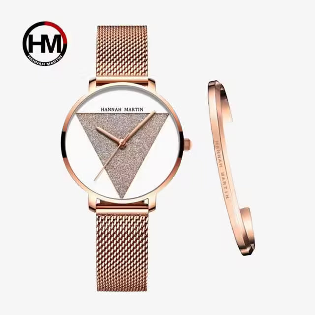 HANNAH MARTIN Montre Femme Acier Inoxydable Maille Modèle 1332W