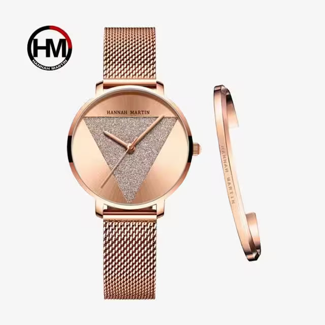 HANNAH MARTIN Montre Femme Acier Inoxydable Maille Modèle 1332W