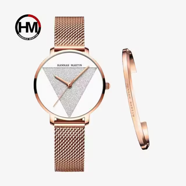 HANNAH MARTIN Montre Femme Acier Inoxydable Maille Modèle 1332W