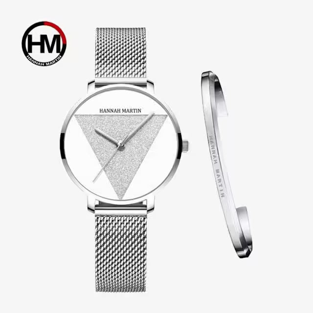 HANNAH MARTIN Montre Femme Acier Inoxydable Maille Modèle 1332W