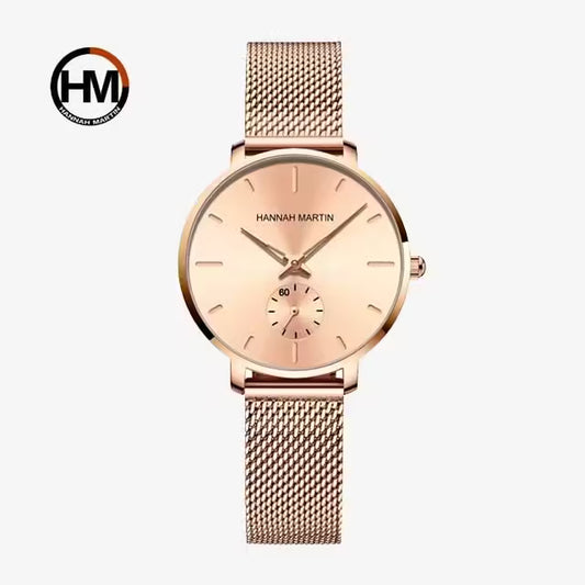 ساعة هانا مارتن النسائية المصنوعة من الفولاذ المقاوم للصدأ موديل (1335)