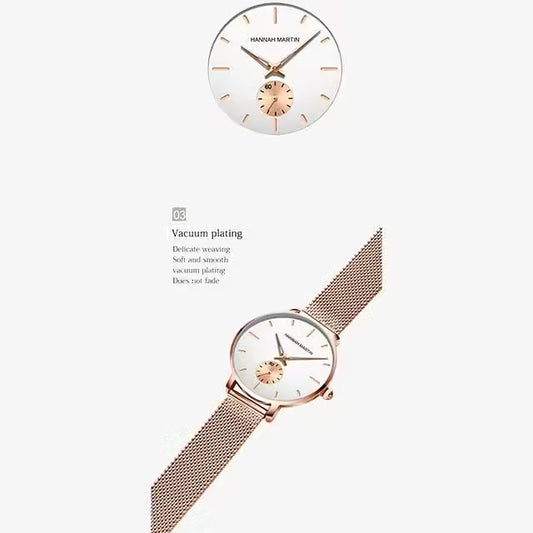 ساعة هانا مارتن النسائية المصنوعة من الفولاذ المقاوم للصدأ موديل (1335)