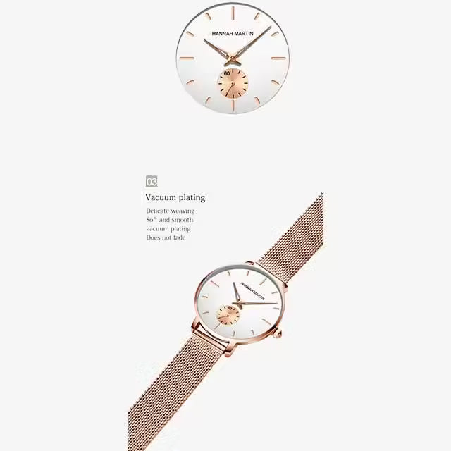Montre Femme HANNAH MARTIN Acier Inoxydable Maille Modèle 1335