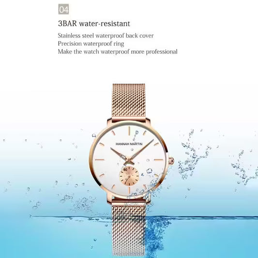 ساعة هانا مارتن النسائية المصنوعة من الفولاذ المقاوم للصدأ موديل (1335)