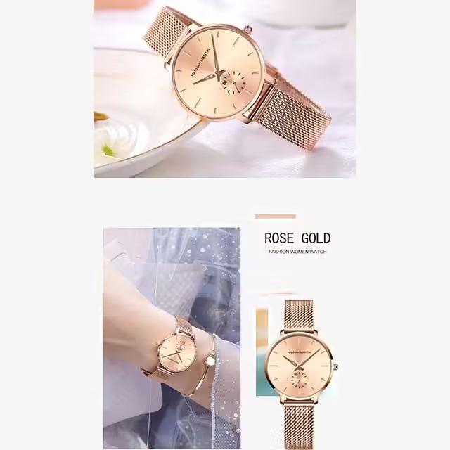 Montre Femme HANNAH MARTIN Acier Inoxydable Maille Modèle 1335
