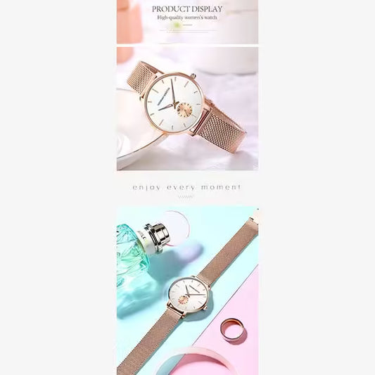 ساعة هانا مارتن النسائية المصنوعة من الفولاذ المقاوم للصدأ موديل (1335)