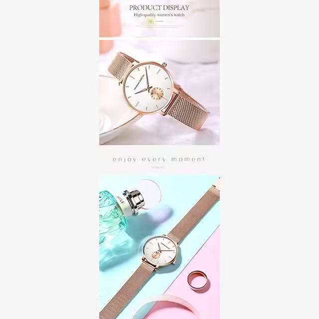 Montre Femme HANNAH MARTIN Acier Inoxydable Maille Modèle 1335