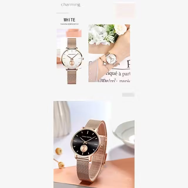 Montre Femme HANNAH MARTIN Acier Inoxydable Maille Modèle 1335
