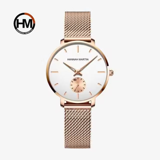 ساعة هانا مارتن النسائية المصنوعة من الفولاذ المقاوم للصدأ موديل (1335)