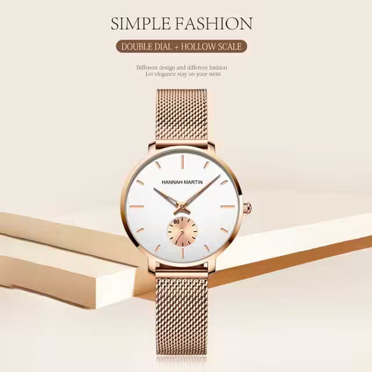 ساعة هانا مارتن النسائية المصنوعة من الفولاذ المقاوم للصدأ موديل (1335)