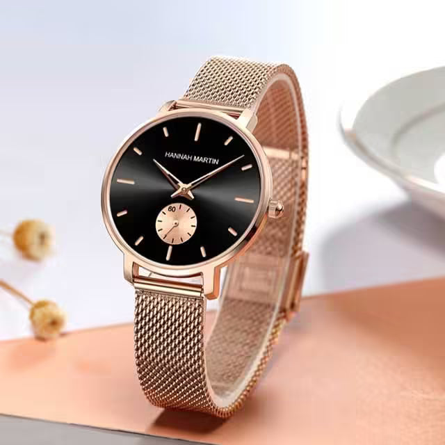 Montre Femme HANNAH MARTIN Acier Inoxydable Maille Modèle 1335