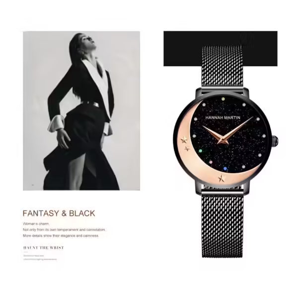 ساعة هانا مارتن النسائية المصنوعة من الفولاذ المقاوم للصدأ موديل (HM-13342)