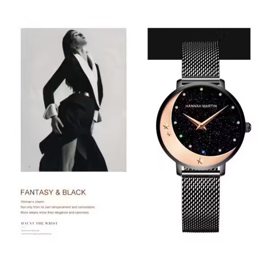 ساعة هانا مارتن النسائية المصنوعة من الفولاذ المقاوم للصدأ موديل (HM-13342)