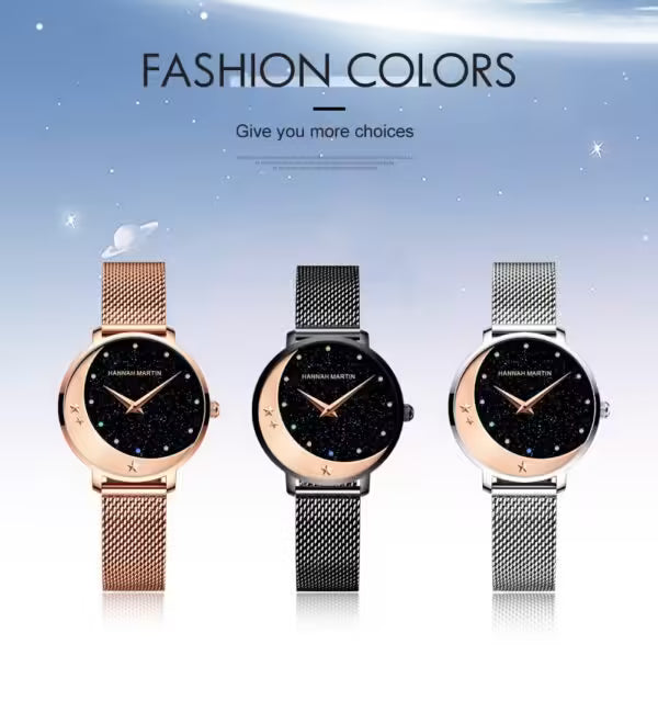 ساعة هانا مارتن النسائية المصنوعة من الفولاذ المقاوم للصدأ موديل (HM-13342)