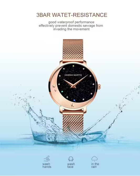 ساعة هانا مارتن النسائية المصنوعة من الفولاذ المقاوم للصدأ موديل (HM-13342)