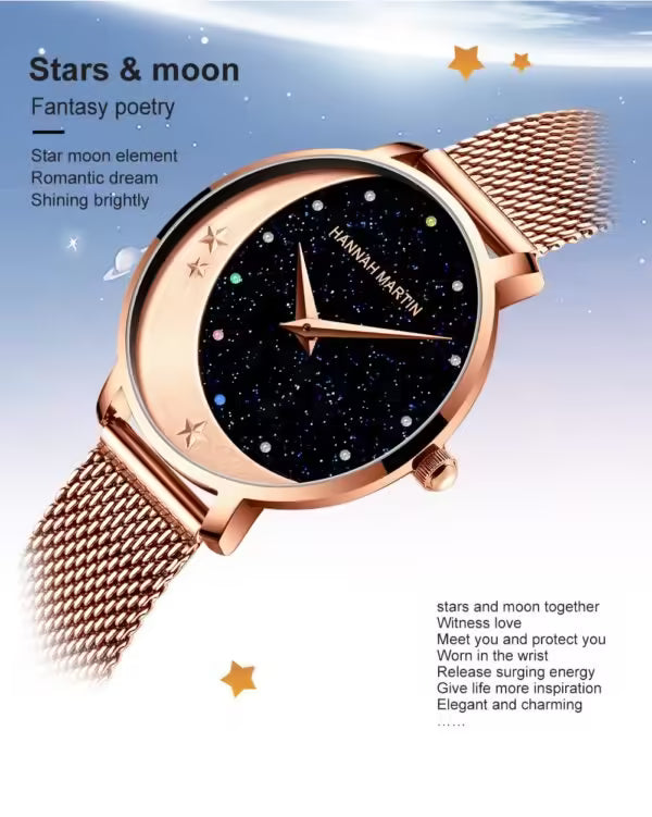 ساعة هانا مارتن النسائية المصنوعة من الفولاذ المقاوم للصدأ موديل (HM-13342)