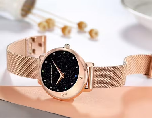 ساعة هانا مارتن النسائية المصنوعة من الفولاذ المقاوم للصدأ موديل (HM-13342)