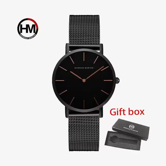 HANNAH MARTIN Mesh Stainless Steel Women Watch Model ( HM-CH36 Black )