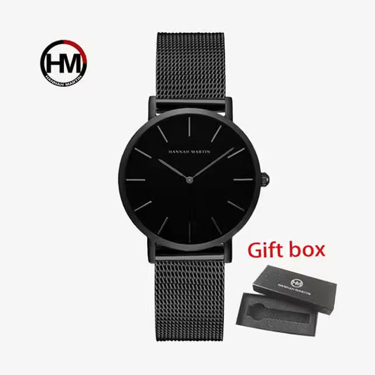 HANNAH MARTIN Mesh Stainless Steel Women Watch Model ( HM-CH36 Black )